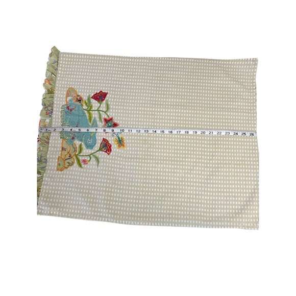 Set of 2 Artistic Accents Embroidered Cotton Kitchen Towels – Bird & Rabbit Moti - Picture 13 of 15